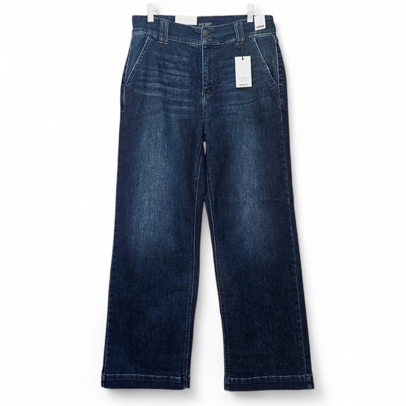 Judy Blue Wide Leg Trouser Jeans 13 / 31 High Rise Dark Wash Stretchy Inseam 32" - Picture 3 of 9